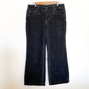 WHITE HOUSE BLACK MARKET Black Trouser Leg‎ Jeans w/ Beading on Pockets Size 8L